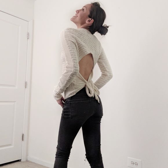 ❌SOLD❌Free People Open Tie Back Sweater - Picture 4 of 8
